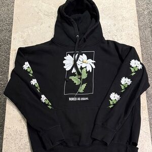Black Floral Hoodie